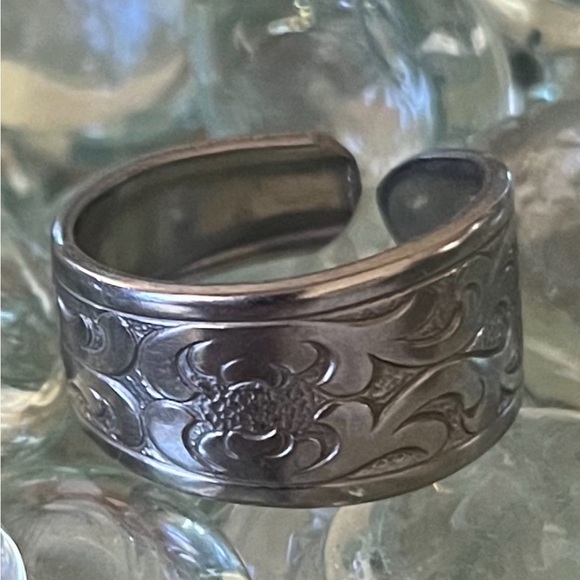 Handmade Stainless Steel Ring Size 6.5 - Picture 2 of 3